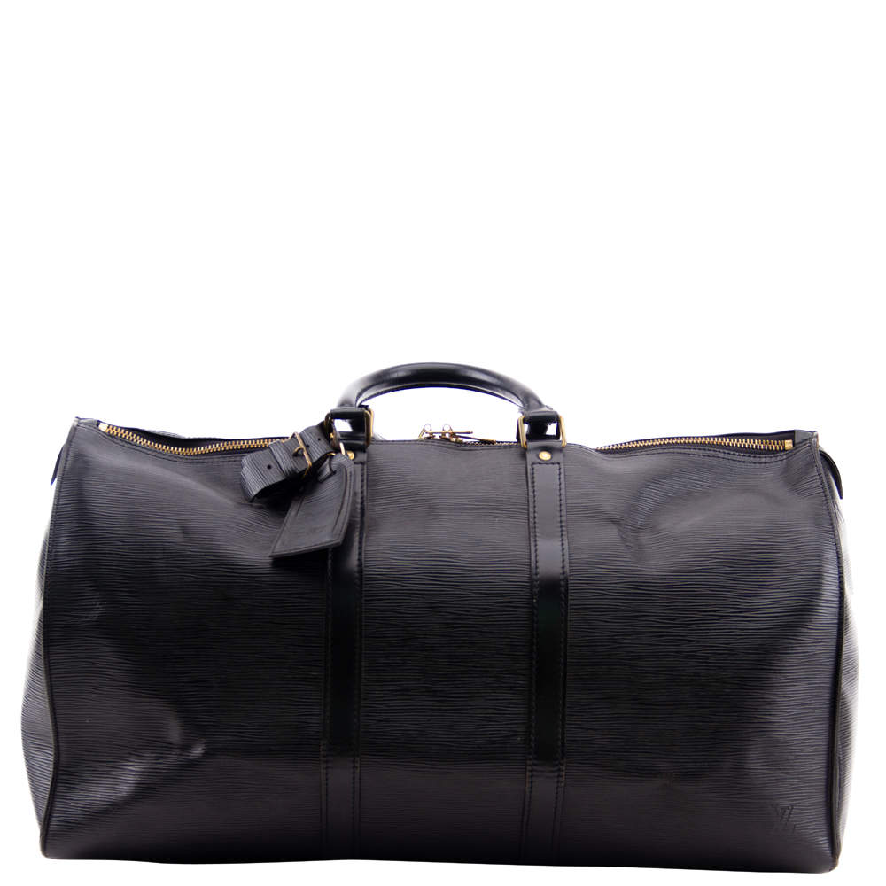 Pre Owned Louis Vuitton Black Epi Leather Keepall Bag