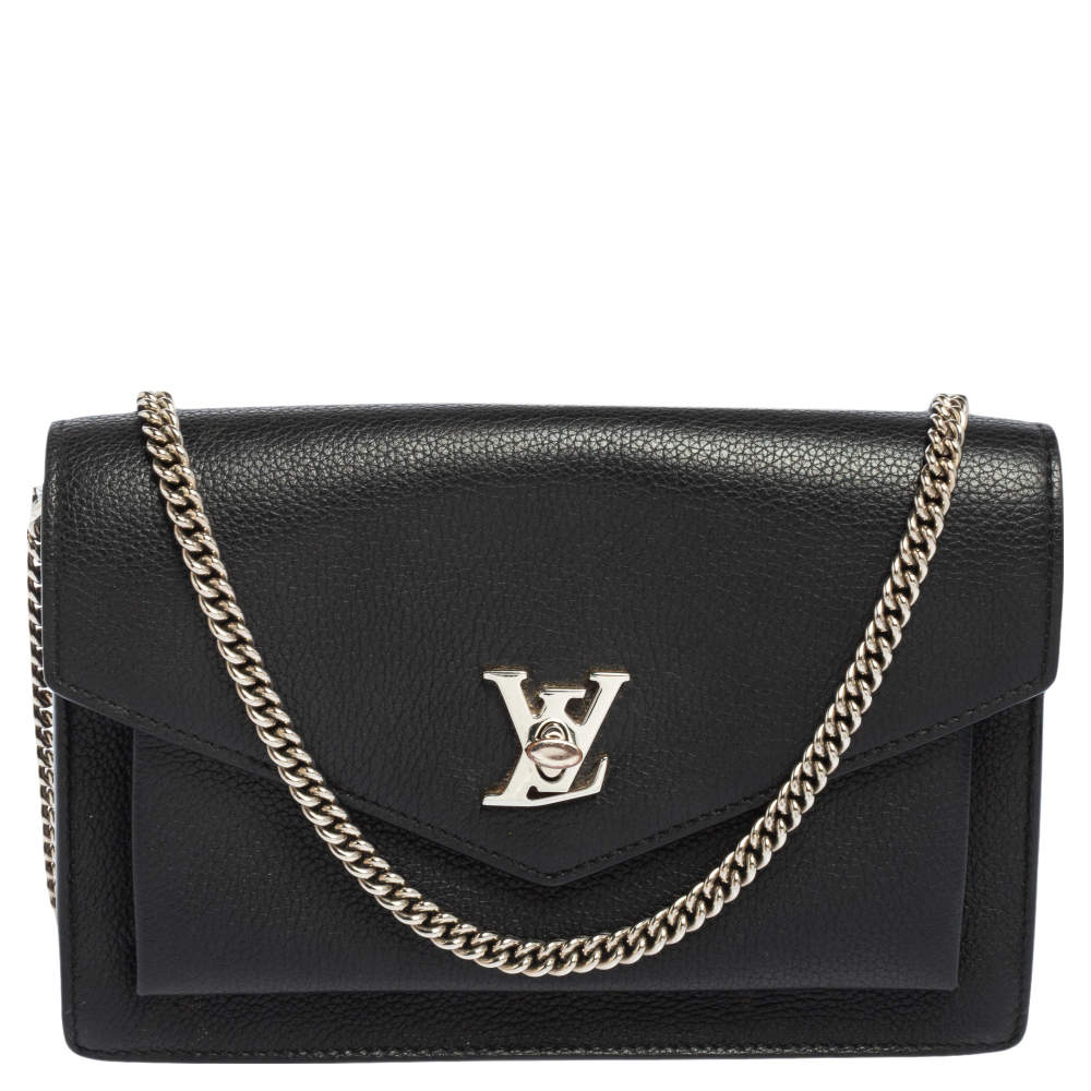Louis Vuitton Black Leather Mylockme Pochette Bag
