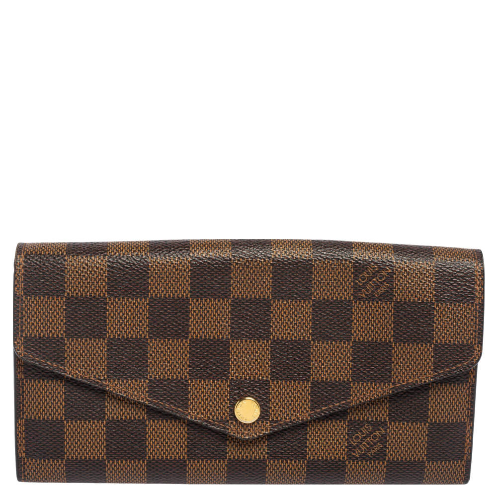 مملوكة مسبقًا Louis Vuitton Damier Ebene Canvas Sarah Wallet