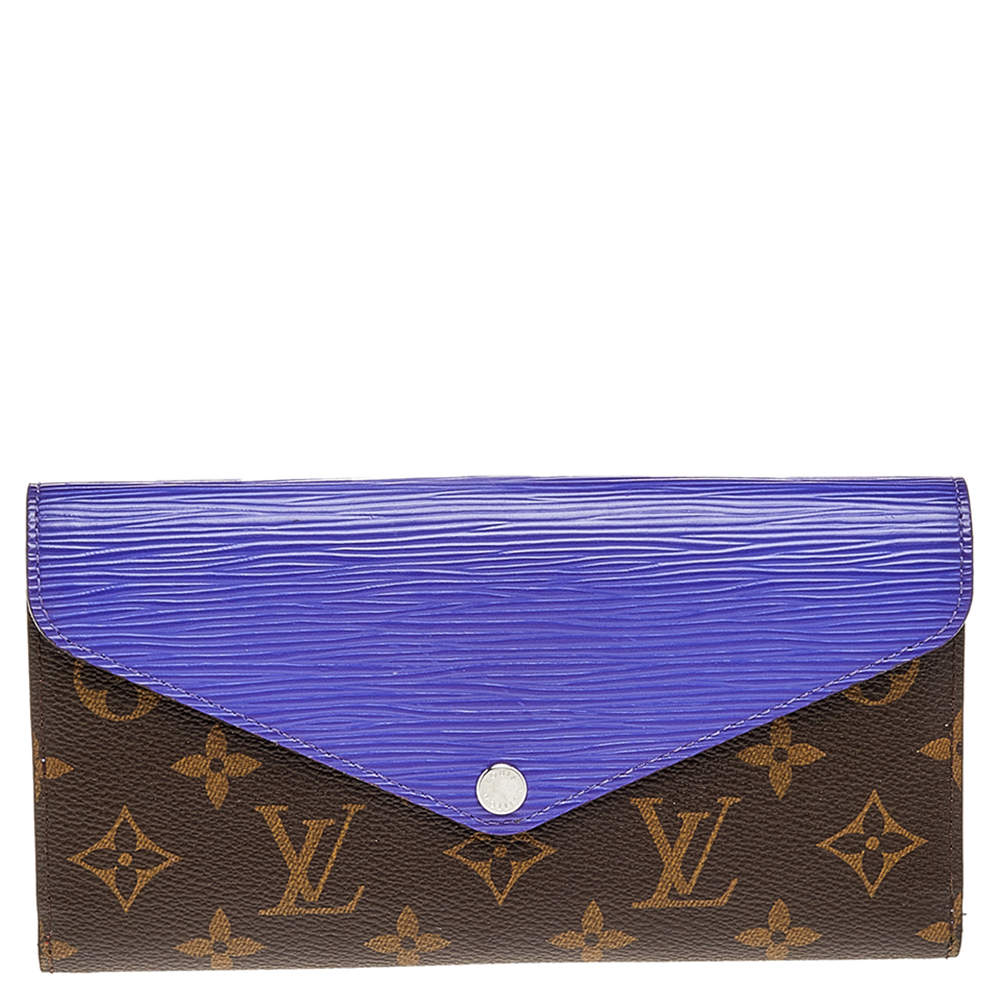 Pre Owned Louis Vuitton Purple Epi Leather and Monogram Canvas Marie-Lou Long Wallet