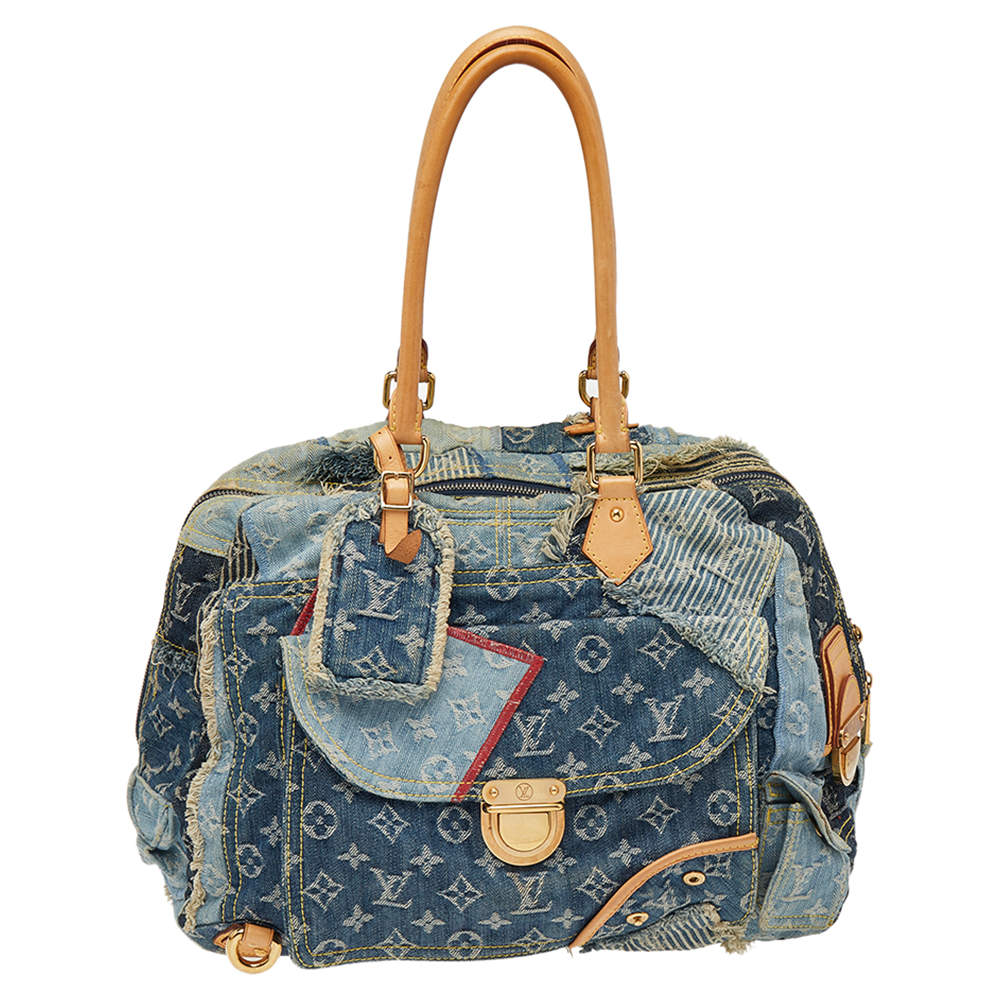 Louis Vuitton Blue Monogram Patchwork Denim Bowly Bag