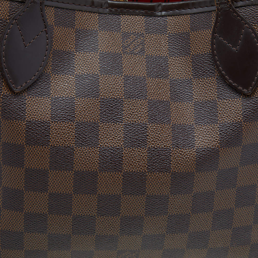 Louis Vuitton Neverfull PM Damier Ebene Dark brown Fur ref.263043