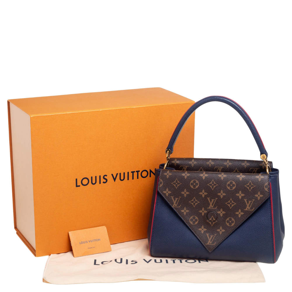 Double v leather handbag Louis Vuitton Navy in Leather - 22632586