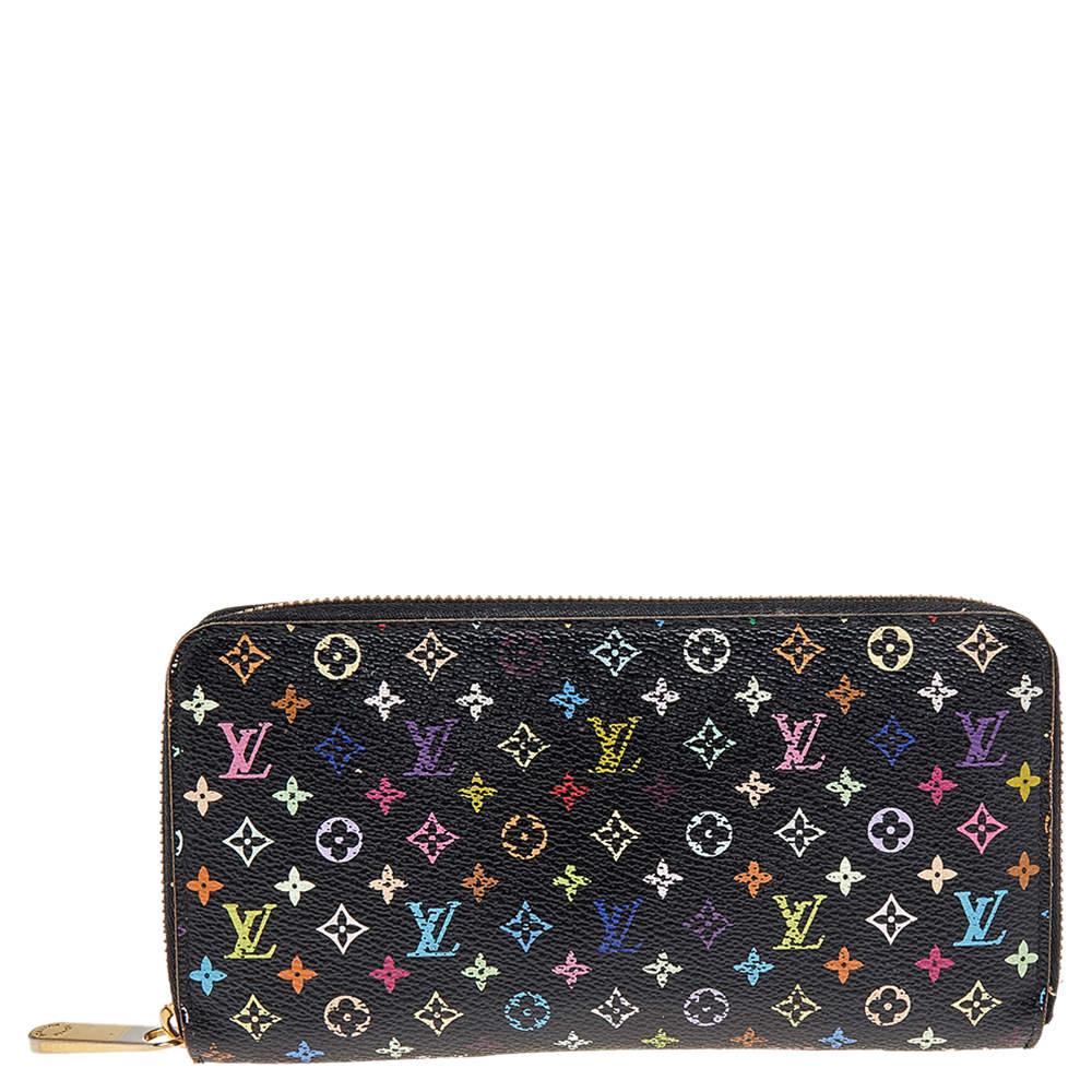مملوكة مسبقًا Louis Vuitton Black Multicolore Monogram Canvas Zippy Wallet