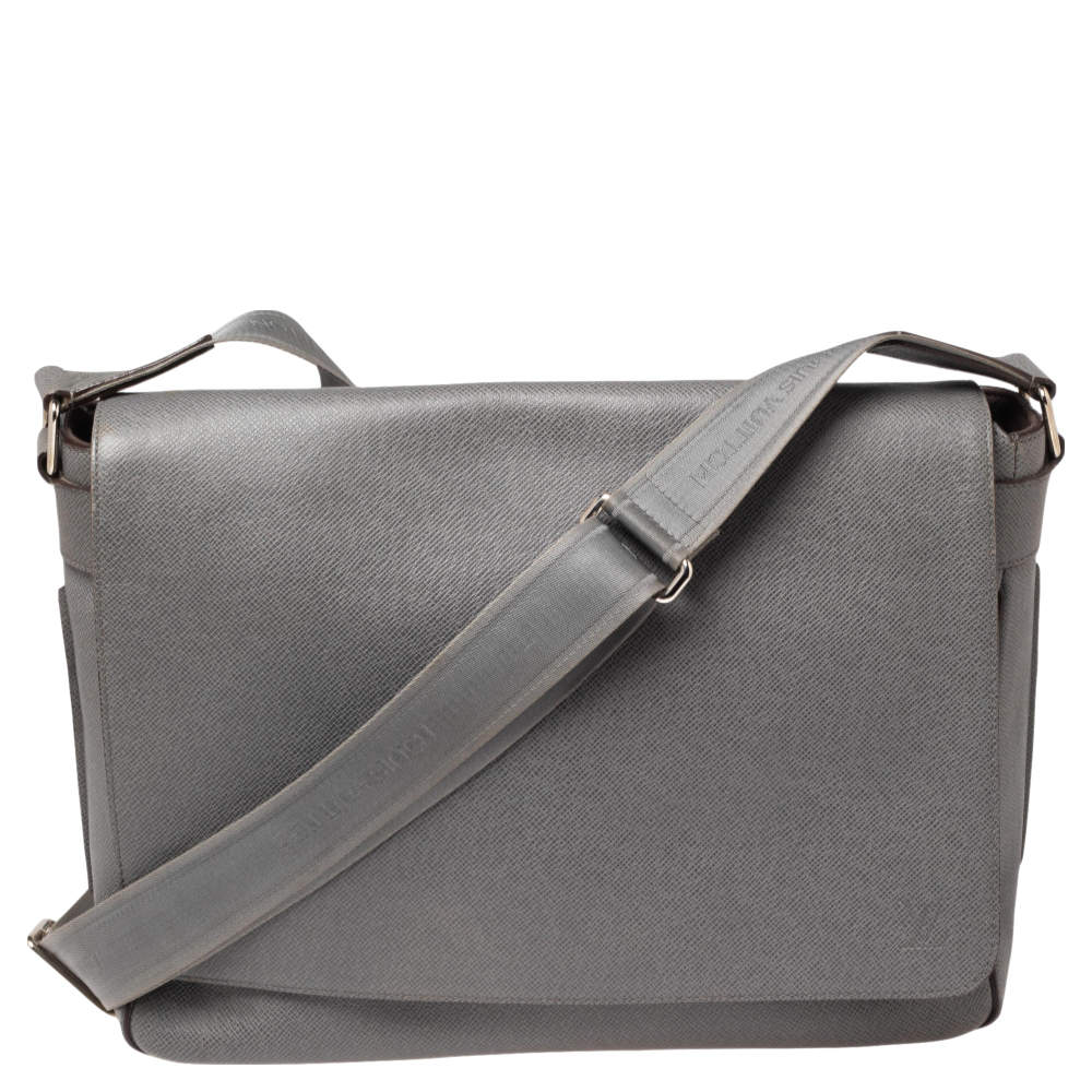 Louis Vuitton Grey Taiga Leather Roman GM Bag