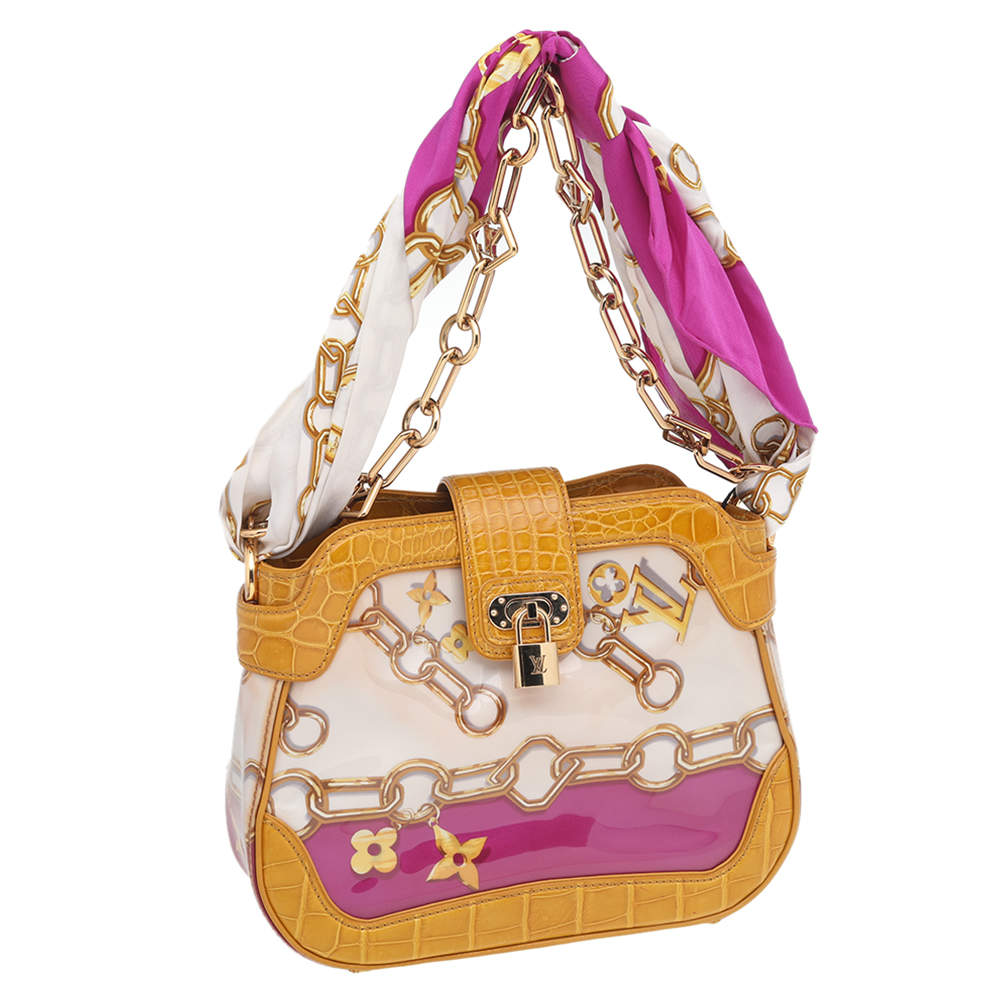 Louis Vuitton Multicolor Patent Leather and Alligator Monogram Charms Linda Scarf  Bag Louis Vuitton