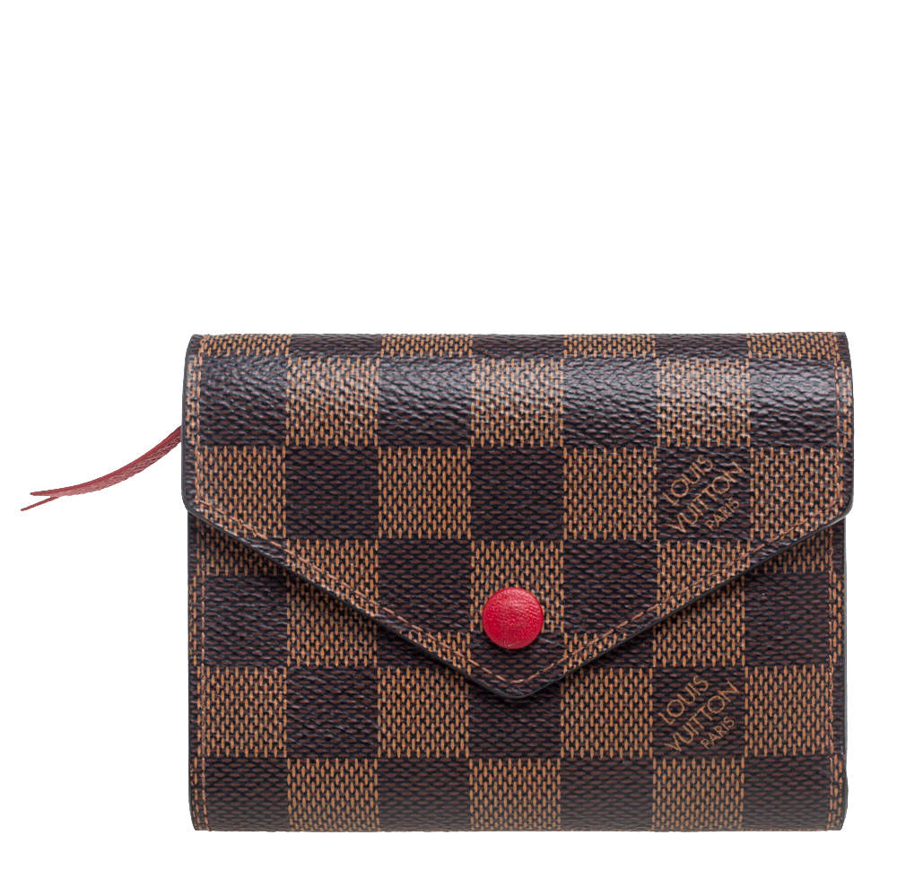 LOUIS VUITTON Victorine Damier Ebene Canvas Wallet Brown