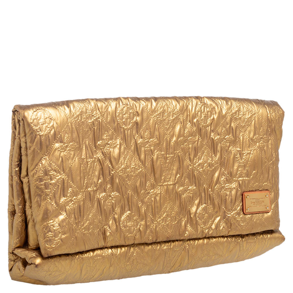 Louis Vuitton Gold Monogram Cowhide Leather Limelight Clutch GM