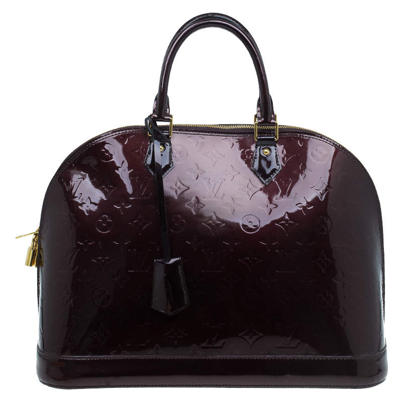 Louis Vuitton Alma GM Vernis Amarante Leather Handbag