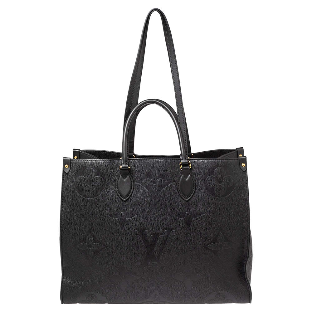 Pre Owned حقيبة لوي فيتون اونتيغو جلد مطبوع مونوغرامي أسود متوسطة