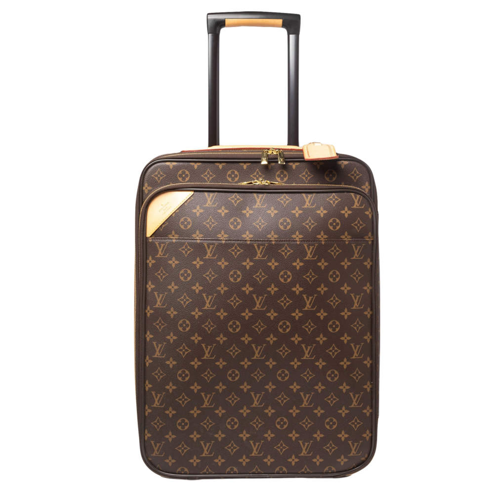 maleta flexible louis vuitton pegase 55 cm en lona monogram marron