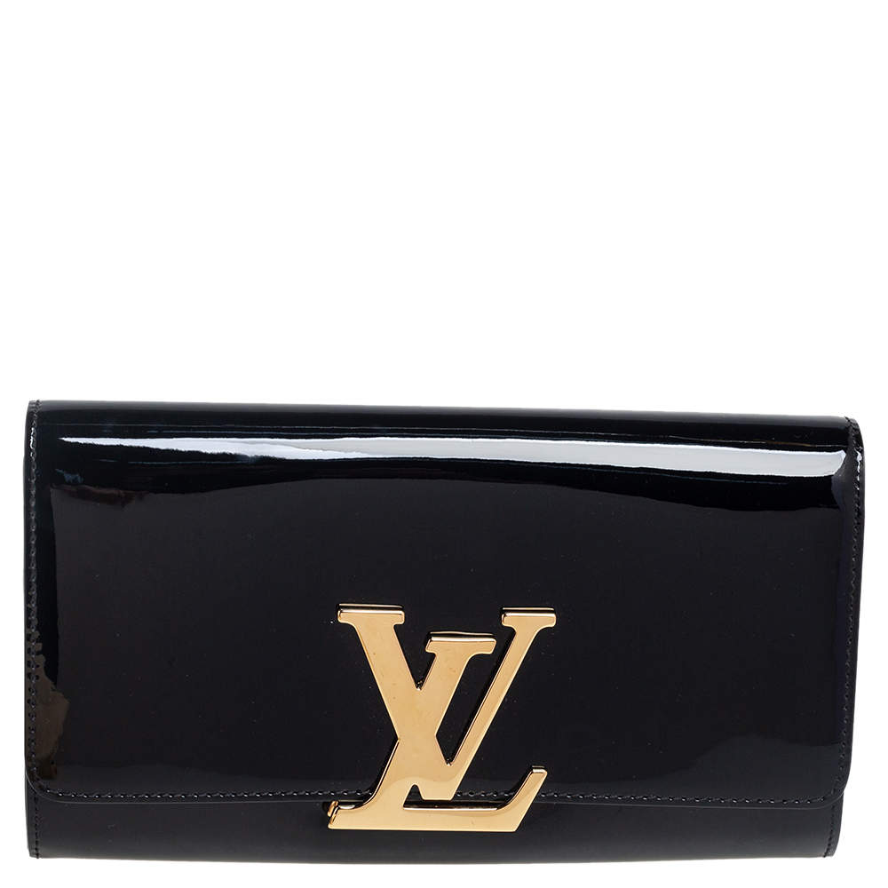 مملوكة مسبقًا حقيبة كلتش لوي فيتون لويز جلد فيرنيه أسود 