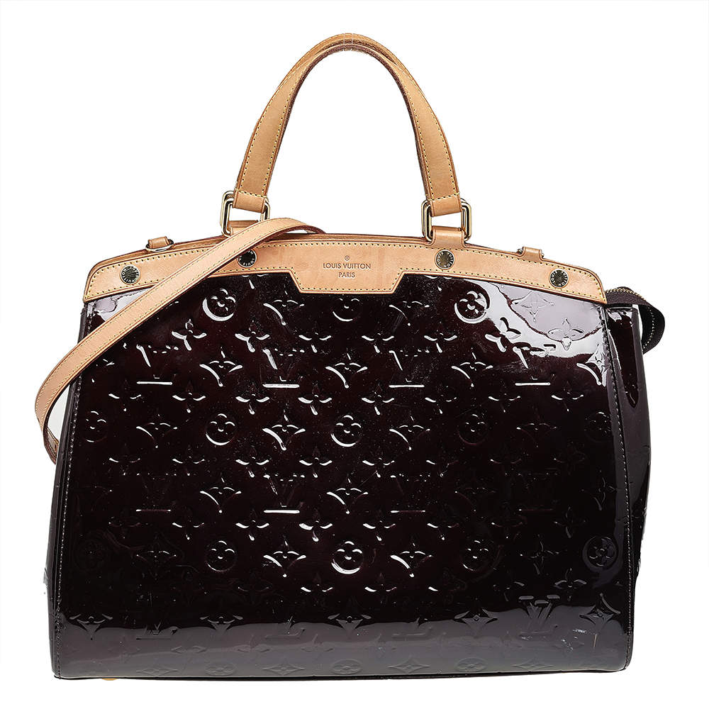 Pre Owned Louis Vuitton Amarante Monogram Vernis Brea GM Bag