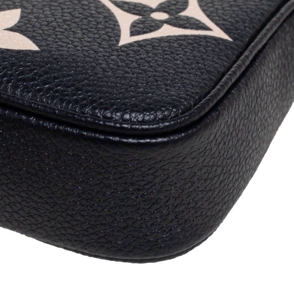 LOUIS VUITTON Empreinte Monogram Giant Mini Pochette Accessories Black  Beige 1272630