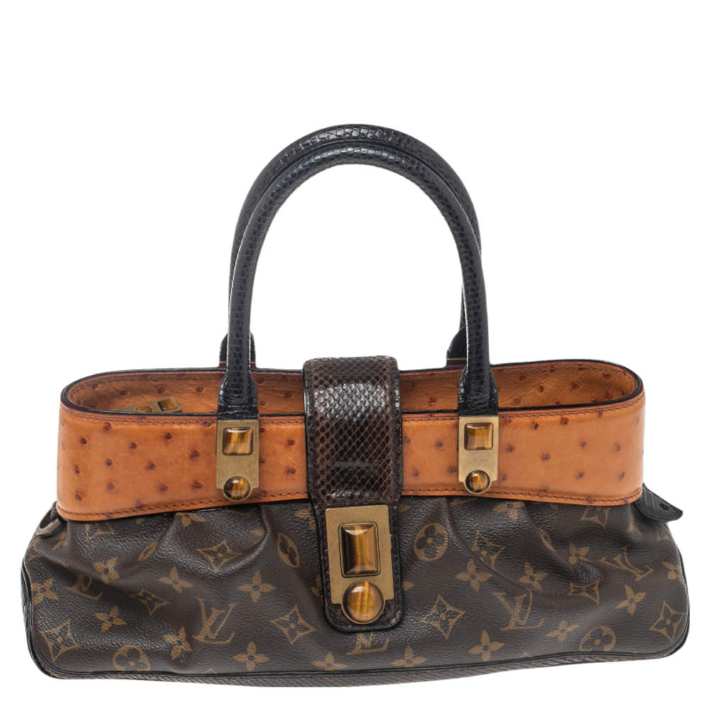 LOUIS VUITTON Limited Edition Exotic Ostrich and Suede LV Monogram