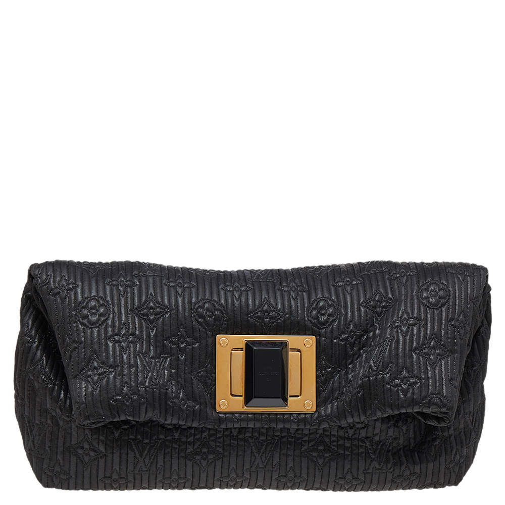 مملوكة مسبقًا Louis Vuitton Black Altair Monogram Motard Pochetto Clutch Bag