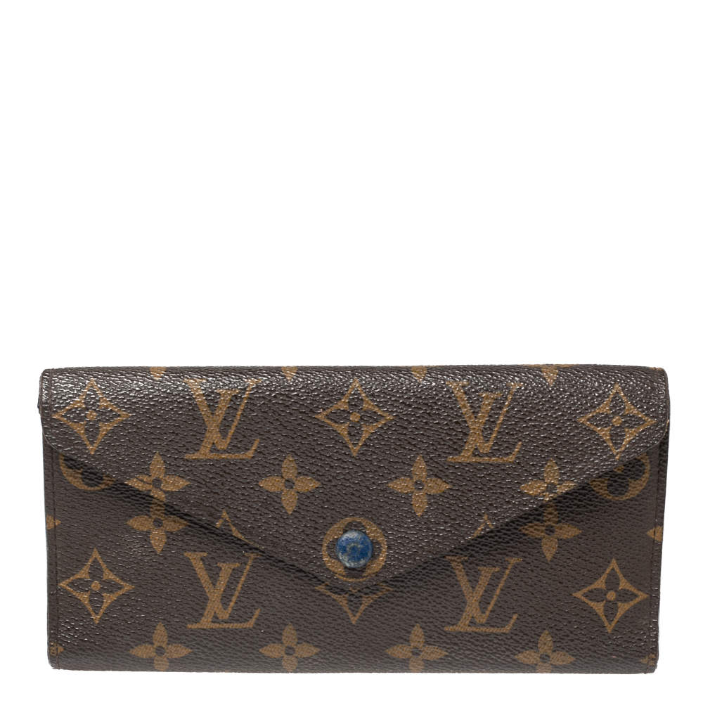 Pre Owned Louis Vuitton Blue Monogram Canvas Josephine Wallet