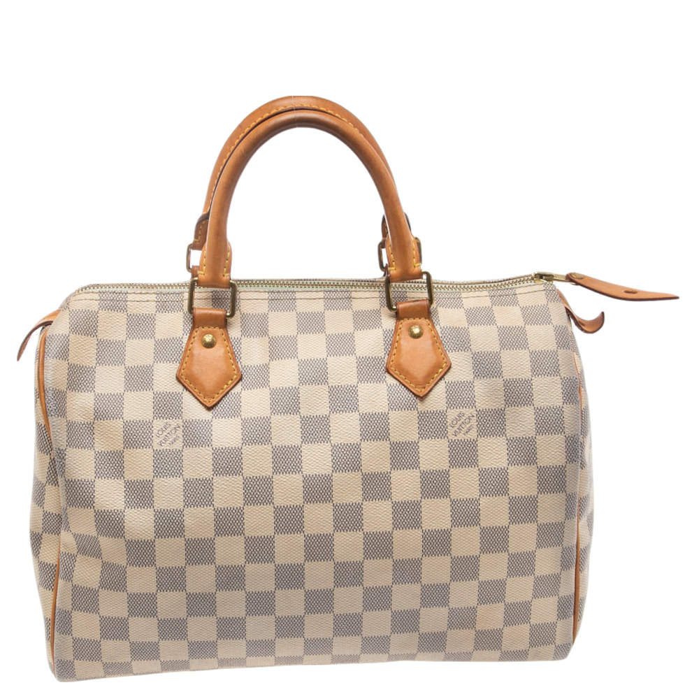 Pre Owned Louis Vuitton Damier Azur Canvas Speedy 30 Bag