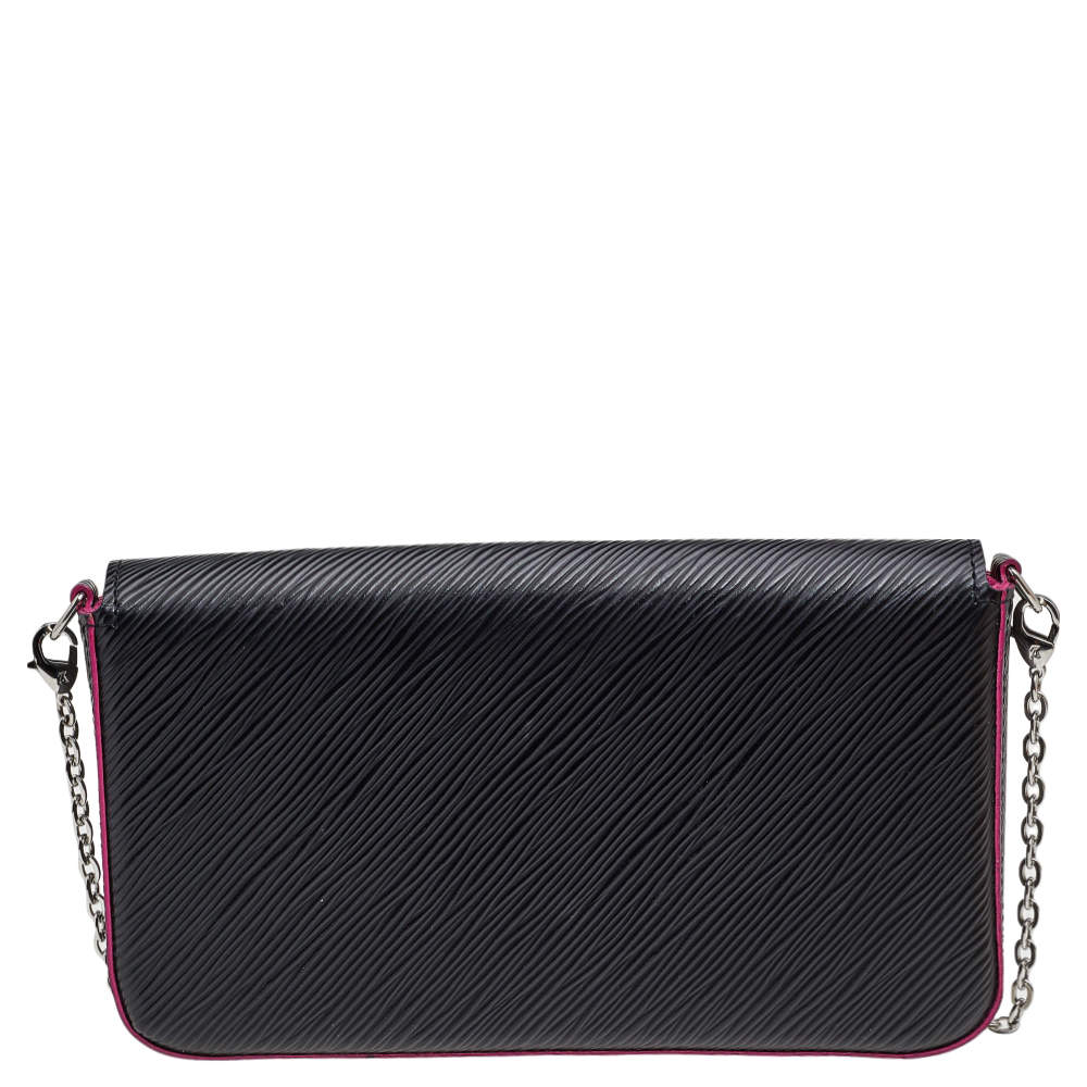 LOUIS VUITTON Epi Pochette Felicie Black Hot Pink | FASHIONPHILE