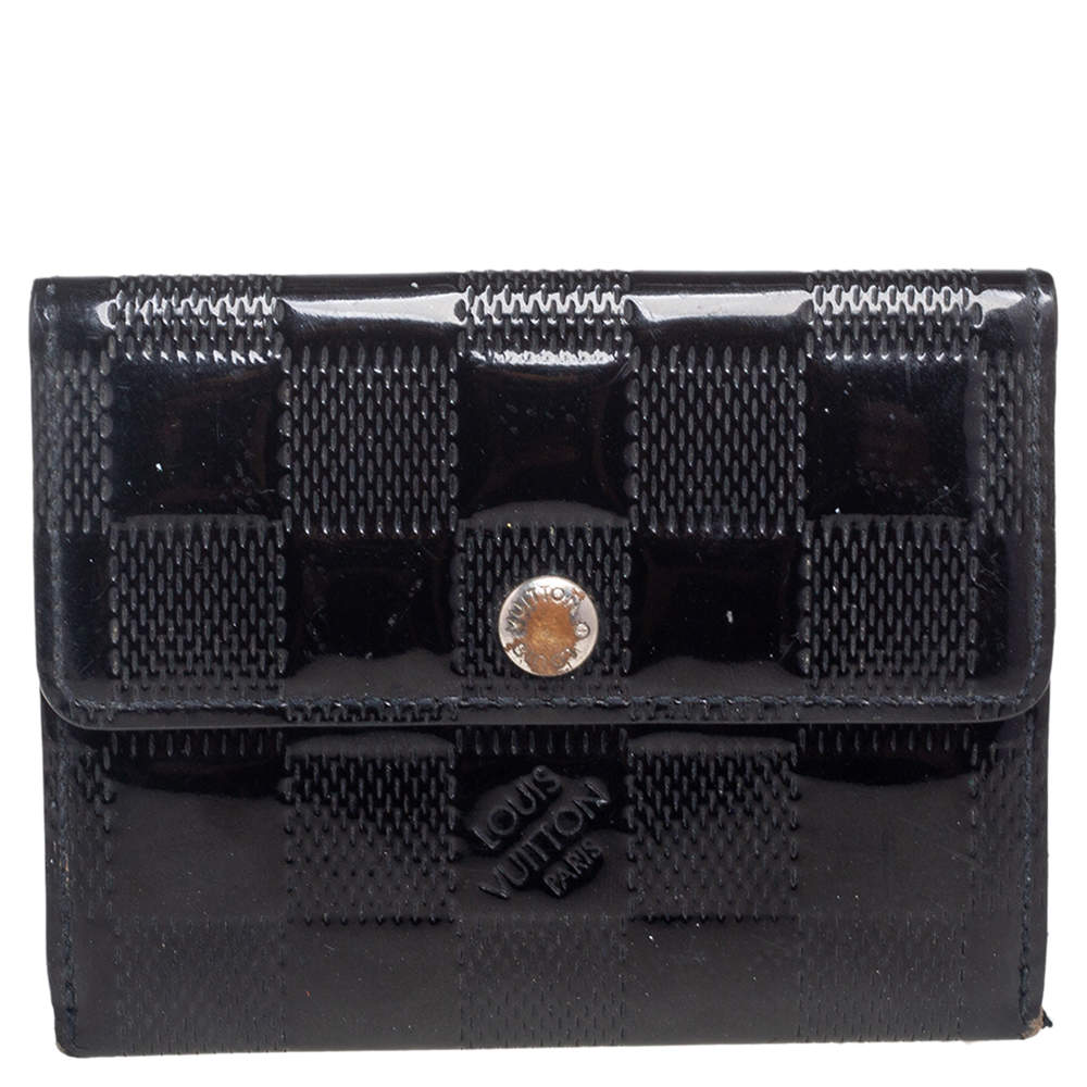 Pre Owned Louis Vuitton Black Damier Vernis Leather Ludlow Wallet