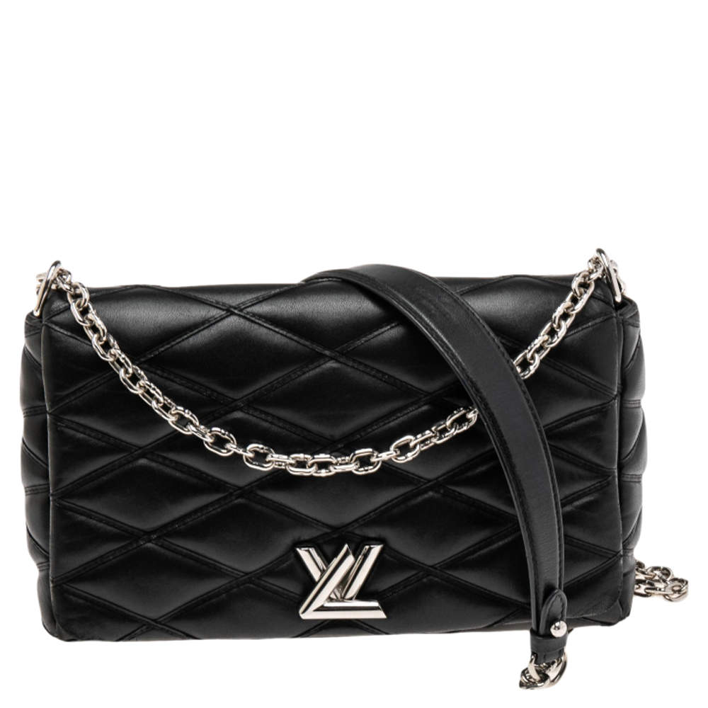 Louis Vuitton Black Quilted Leather GO-14 Malletage Flap Bag Louis ...