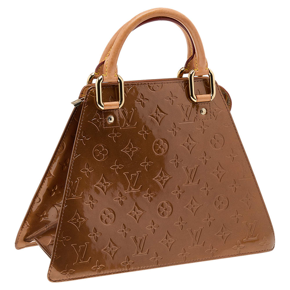 Louis Vuitton Forsyth Handbag Monogram Vernis GM Orange Brown Unique!