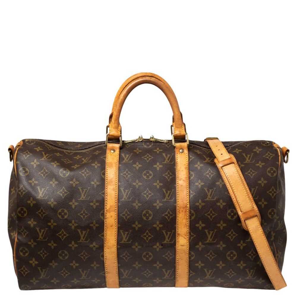 Pre Owned Louis Vuitton Monogram Canvas Keepall Bandouliere 50 Bag