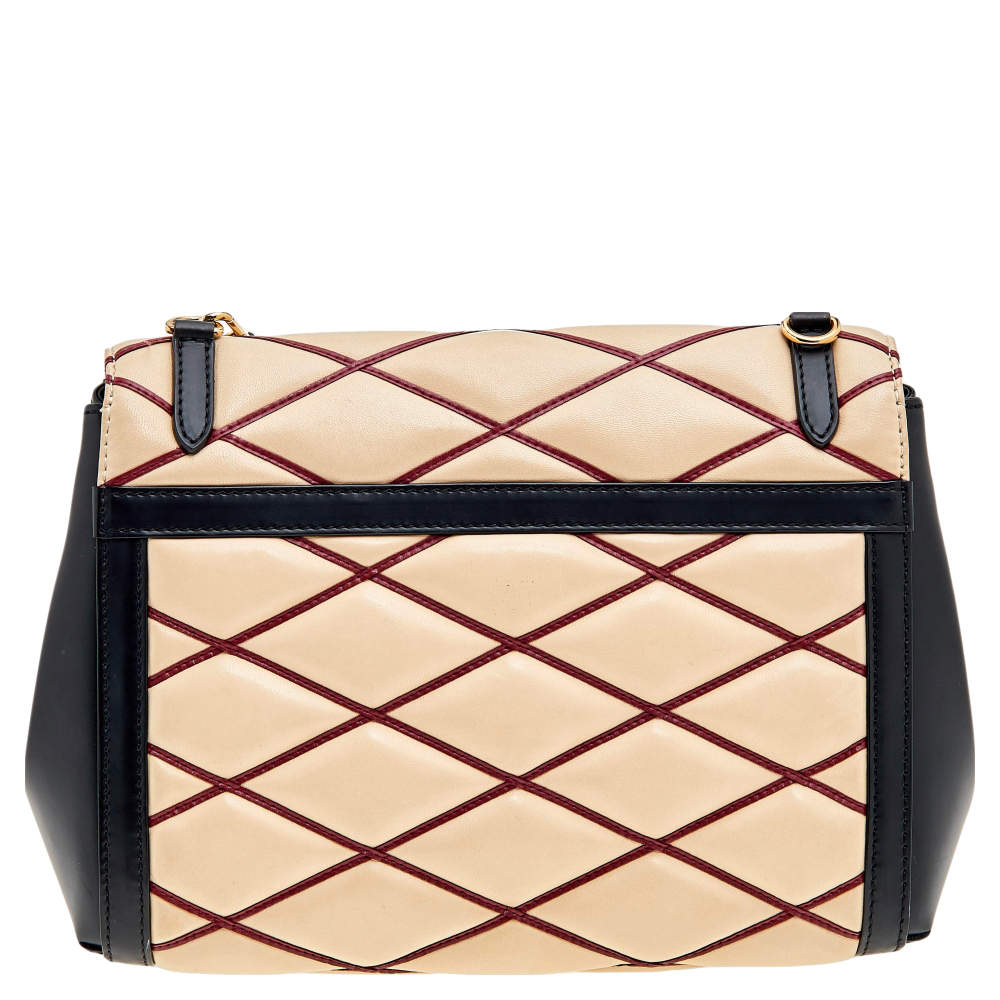 Louis Vuitton Beige/Black Leather Malletage Pochette Flap Bag Louis Vuitton  | The Luxury Closet