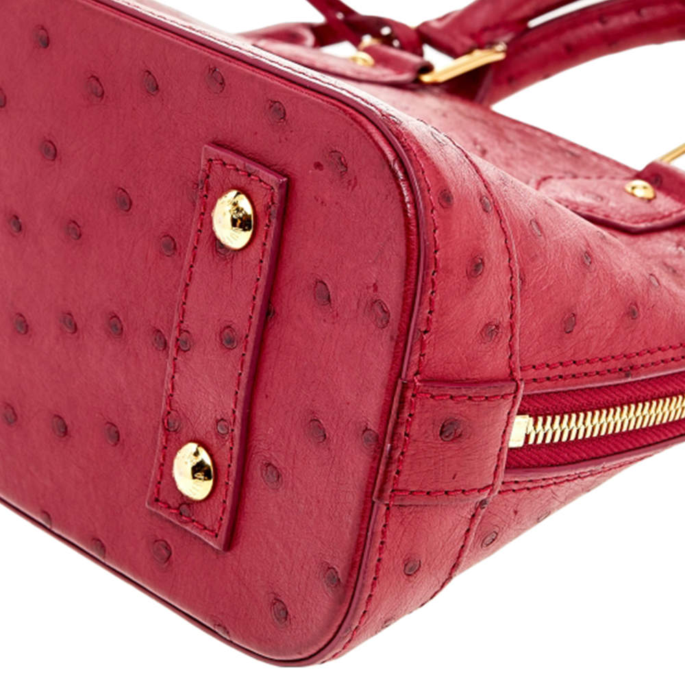 Louis Vuitton ostrich Alma bb in prune, Luxury, Bags & Wallets on
