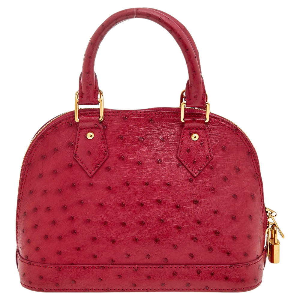 Louis Vuitton ostrich Alma bb in prune, Luxury, Bags & Wallets on