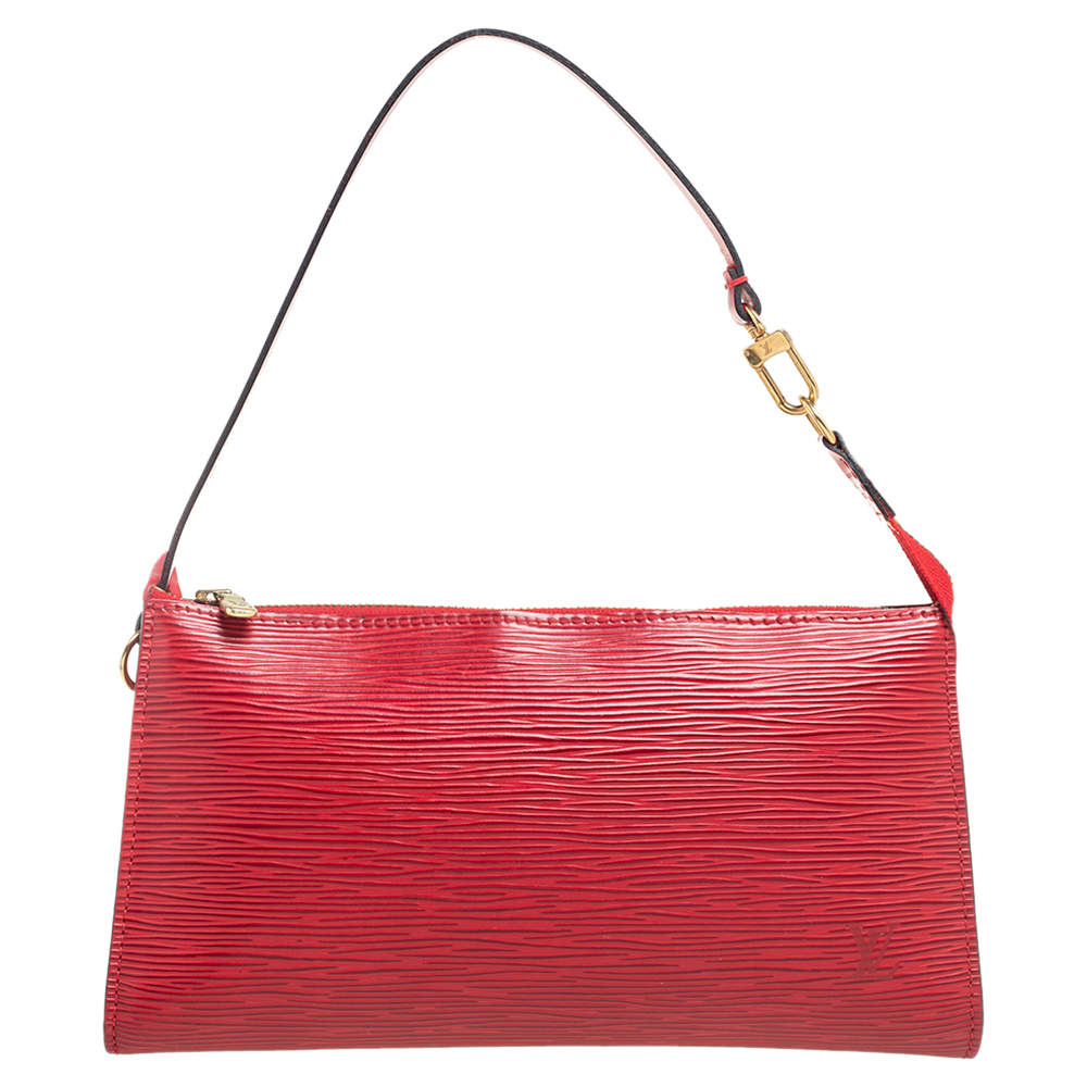 Louis Vuitton Red Epi Leather Pochette Accessoires Bag