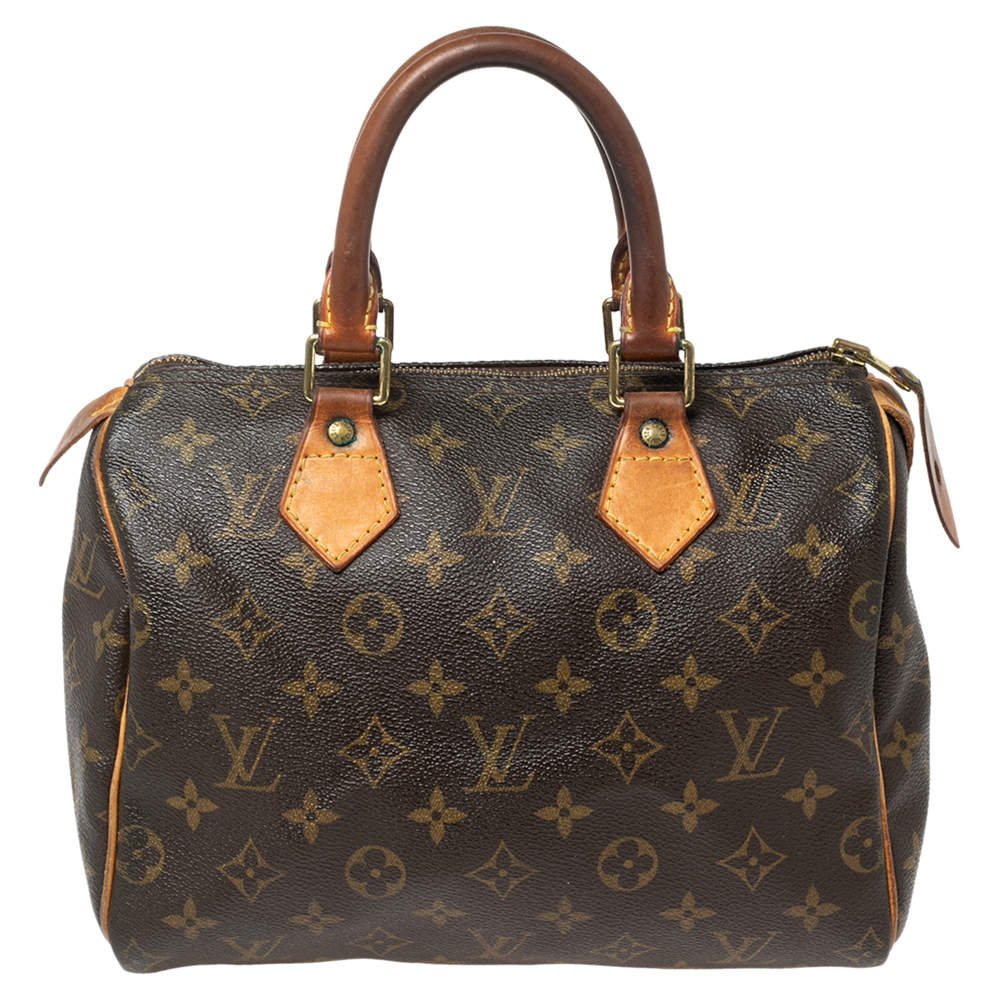 Pre Owned Louis Vuitton Monogram Canvas and Leather Speedy 25 Bag