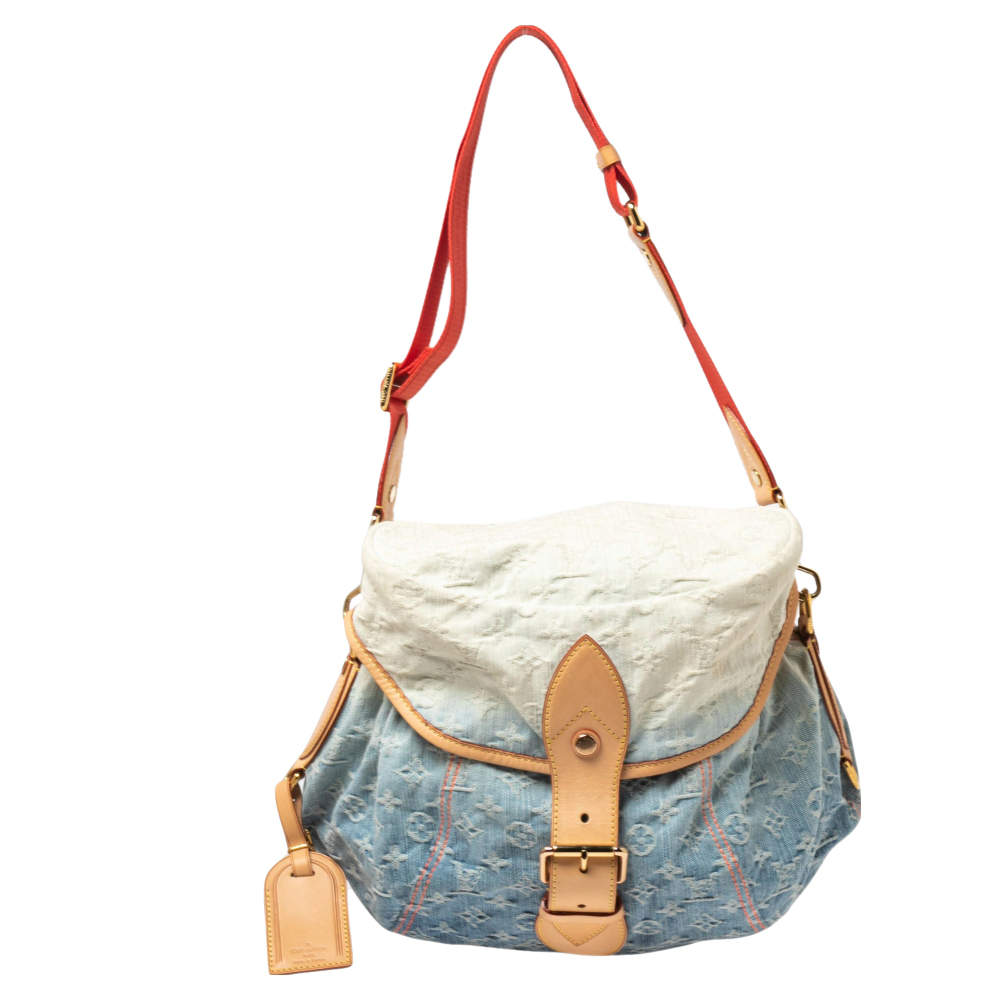 Louis Vuitton Blue/White Denim Monogram Limited Edition Sunshine Bag Louis  Vuitton