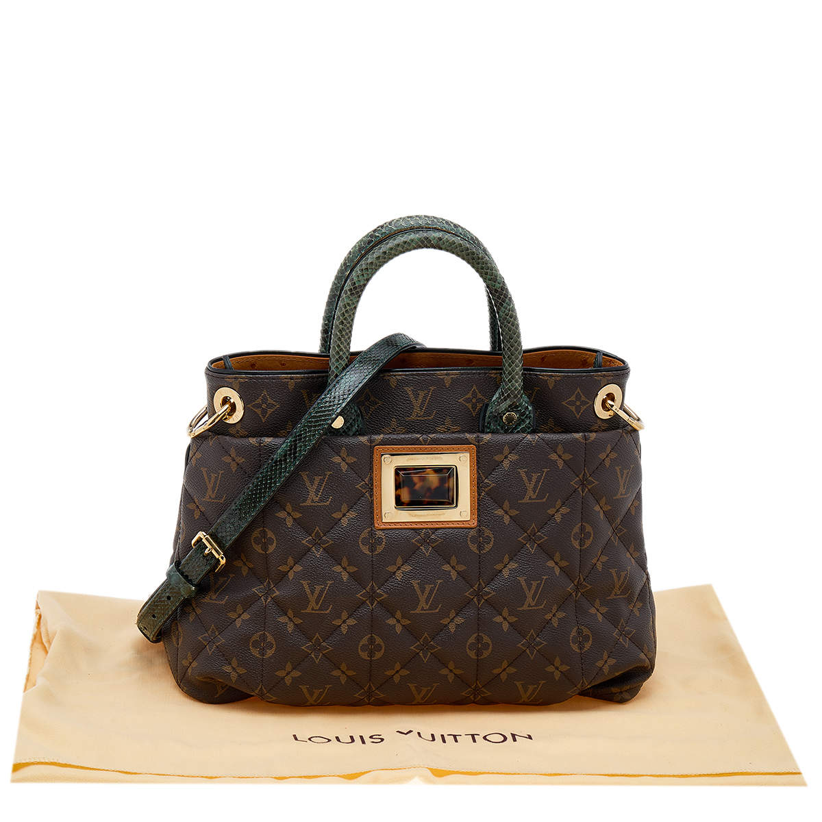 Louis Vuitton Exotic Tote MM Etoile Blue Python and Ostrich