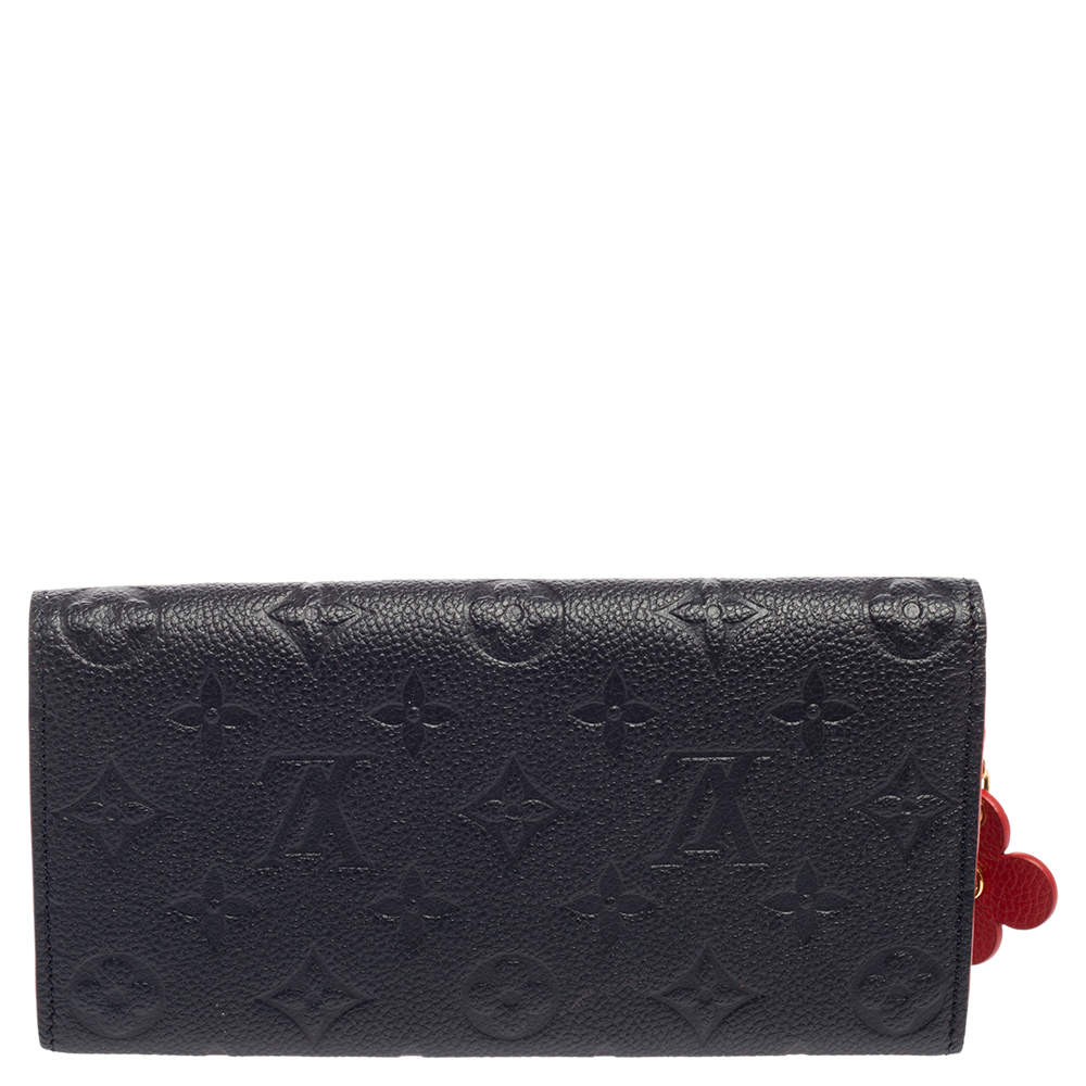 Louis Vuitton Purse Portofeuil Clemence Navy Red Marine Rouge