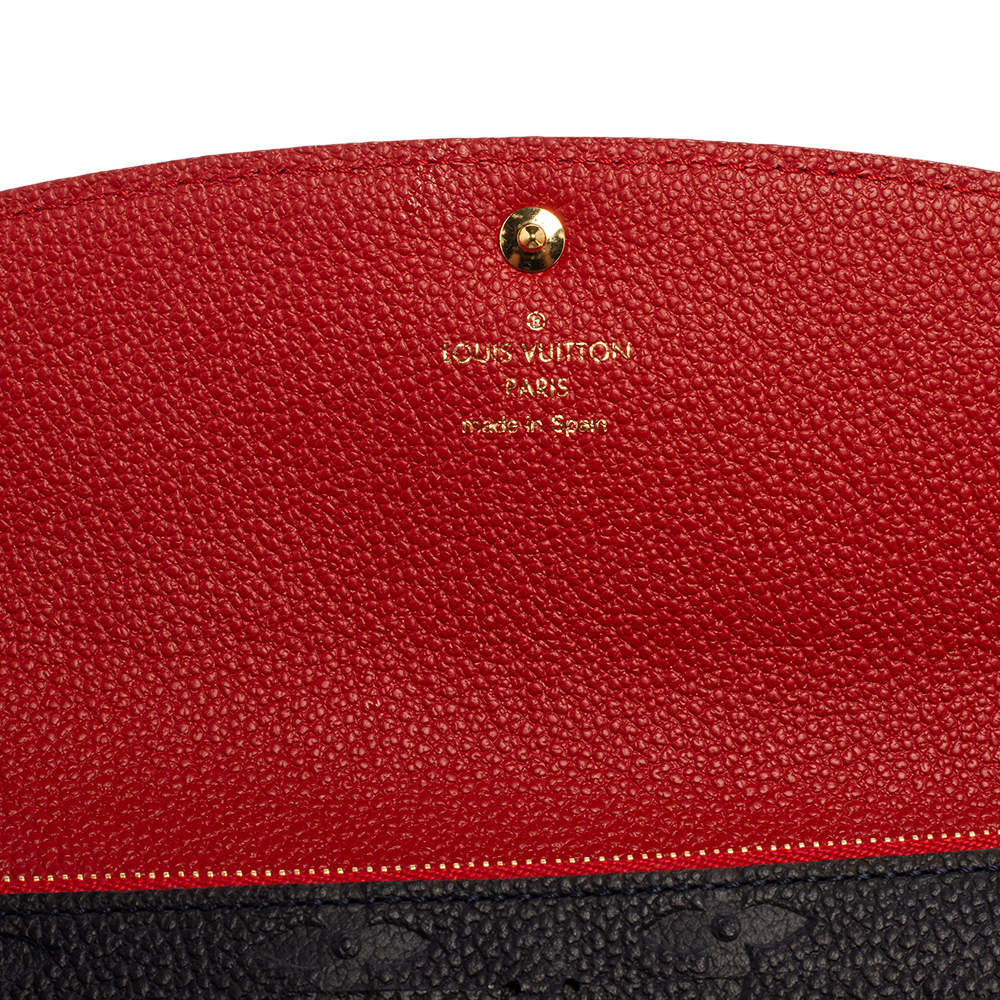 Louis Vuitton Navy Blue/Red Monogram Empreinte Leather Emilie Bloom Flower  Wallet Louis Vuitton