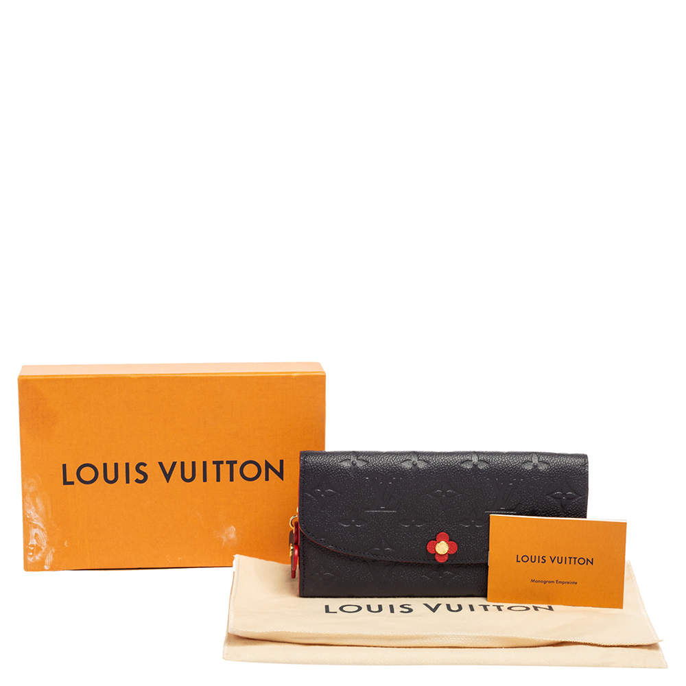 Louis Vuitton Emilie Wallet Navy / Red Monogram Empreinte