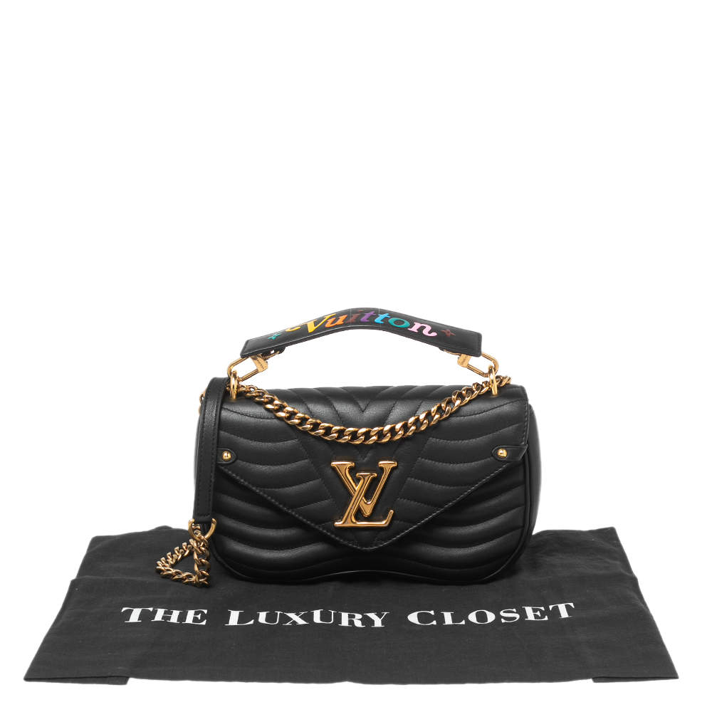 LOUIS VUITTON Calfskin LV New Wave Chain Bag Black 1294854