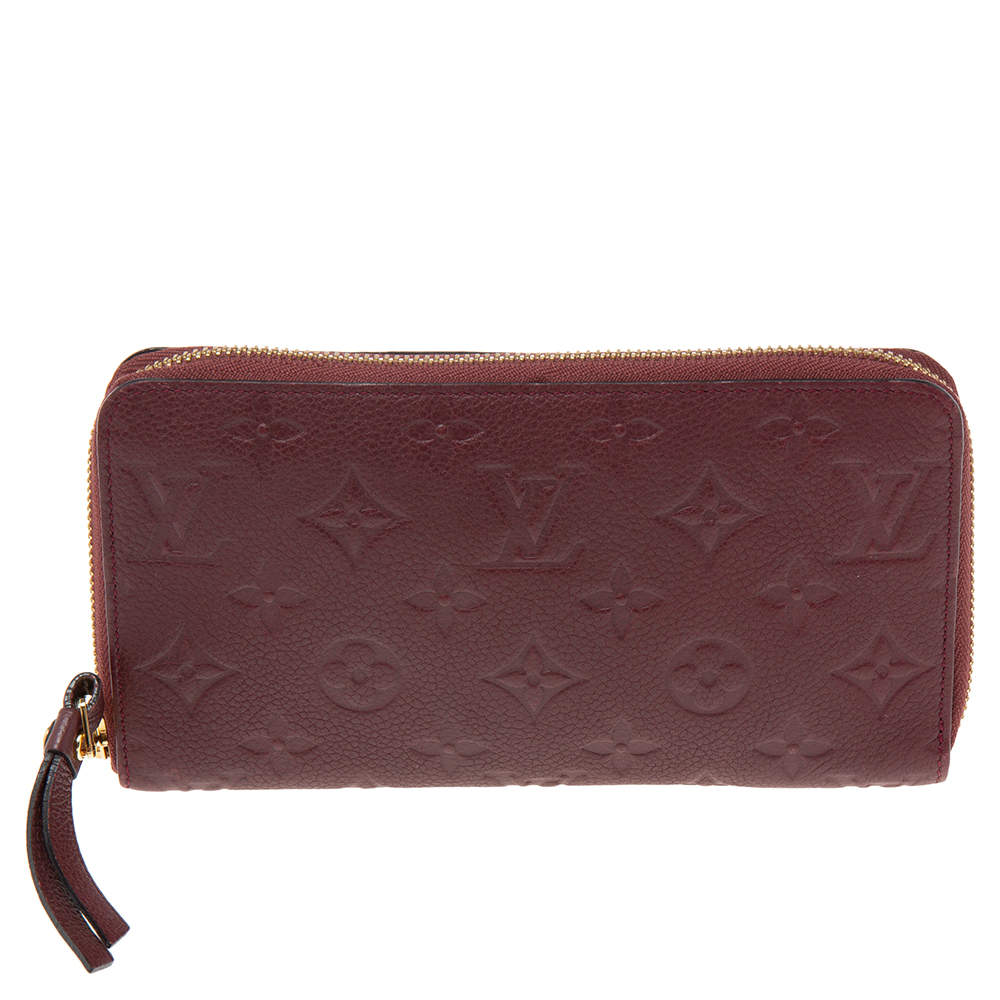 Pre Owned Louis Vuitton Grenat Monogram Empreinte Leather Secret Continental Wallet 