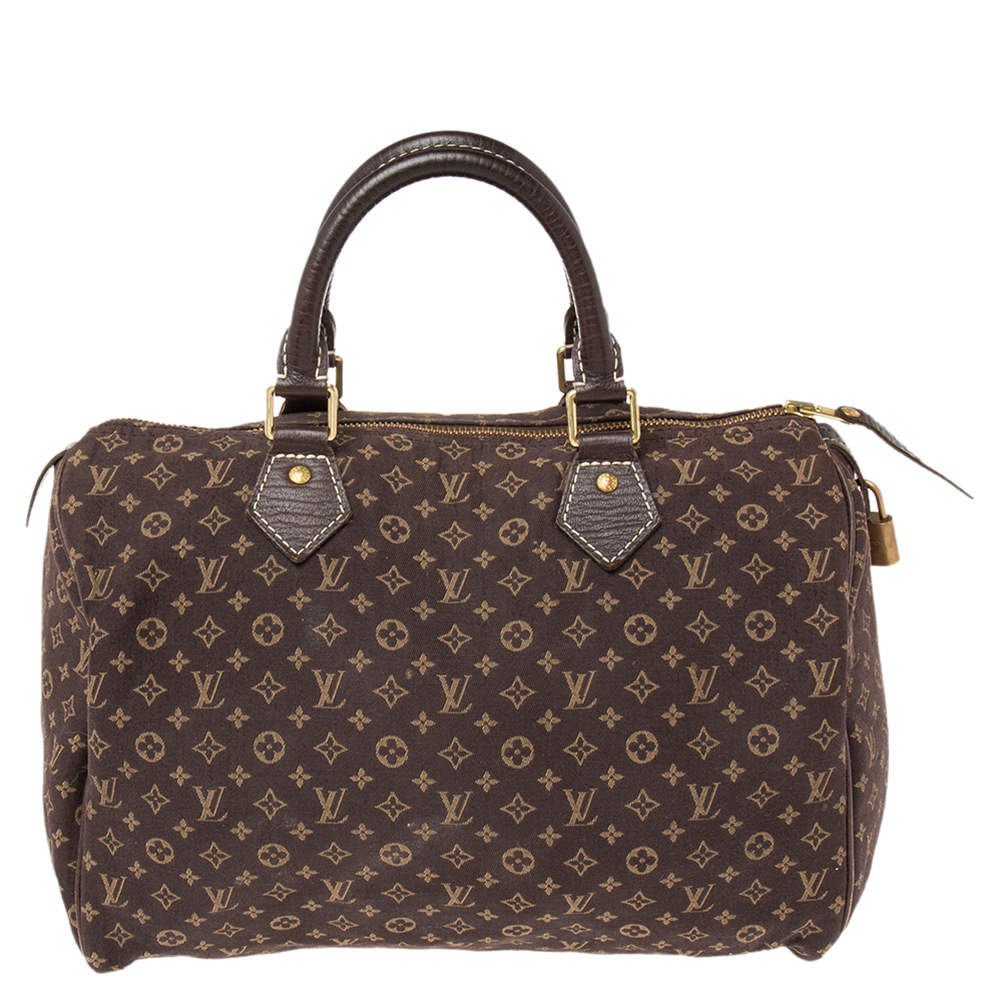 Pre Owned Louis Vuitton Monogram Mini Lin Canvas Speedy 30 Bag