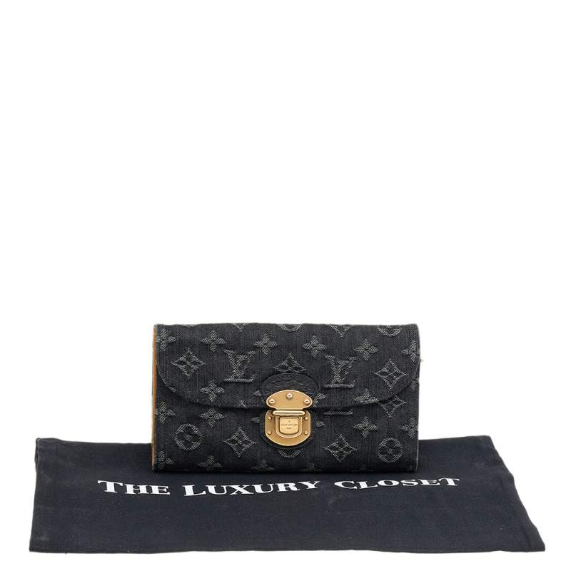 Louis Vuitton Black Monogram Denim Amelia Wallet Louis Vuitton