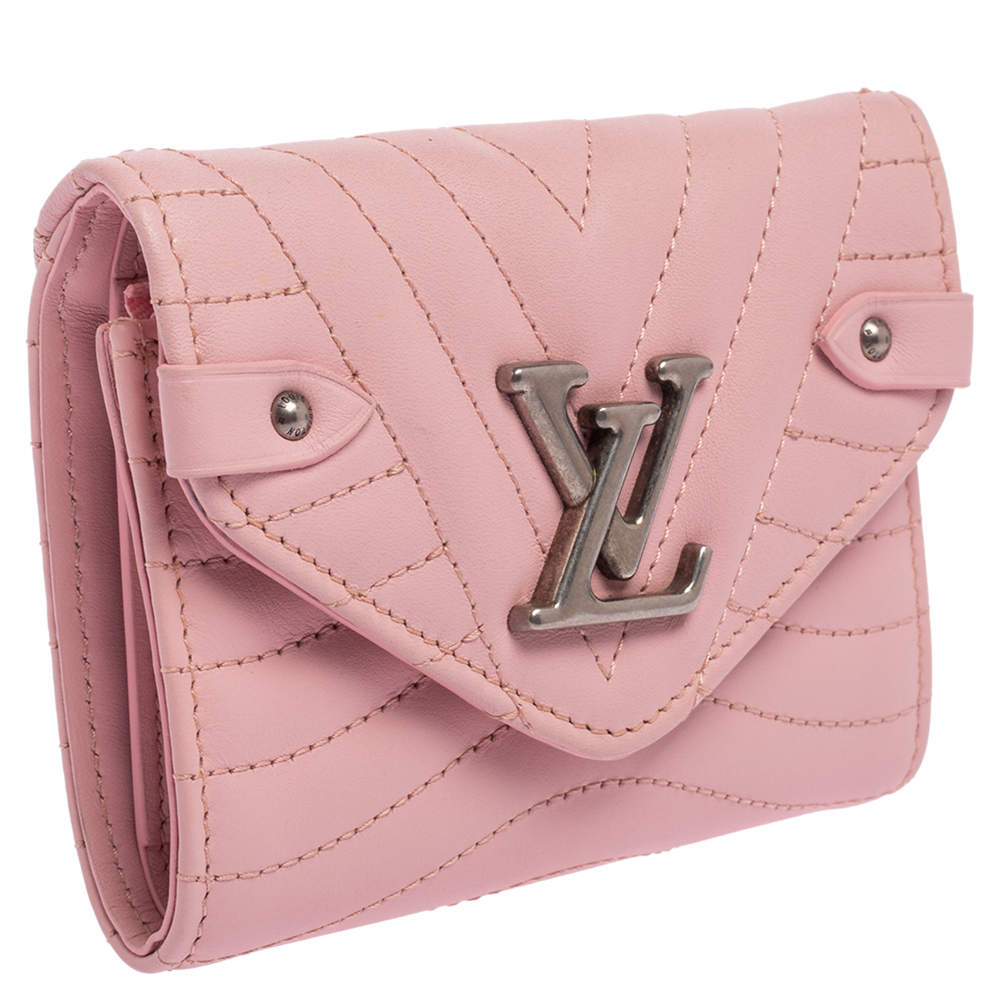 Louis Vuitton New Wave Zipped Compact Wallet Quilted Leather Pink