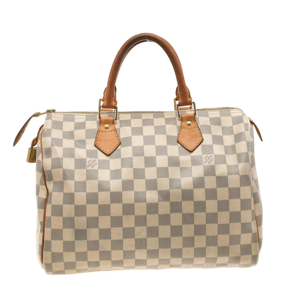 Pre Owned Louis Vuitton Damier Azur Canvas Speedy 30 Bag