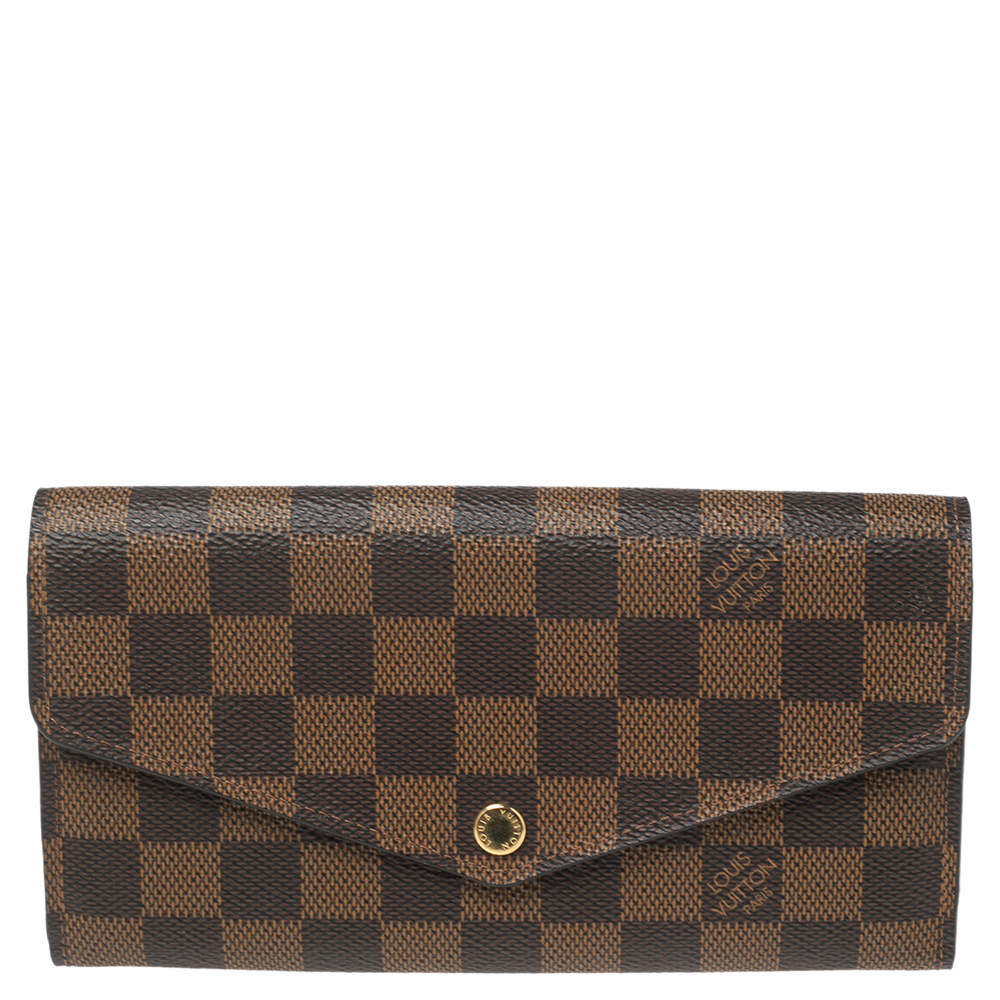 مملوكة مسبقًا Louis Vuitton Damier Ebene Canvas Sarah Wallet