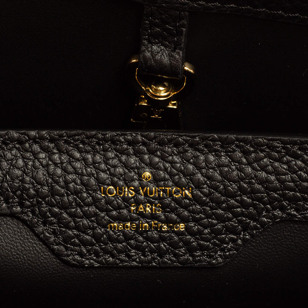 Louis Vuitton Capucines Bag Metal Floral Edge Taurillon Leather Mini Black  2184861