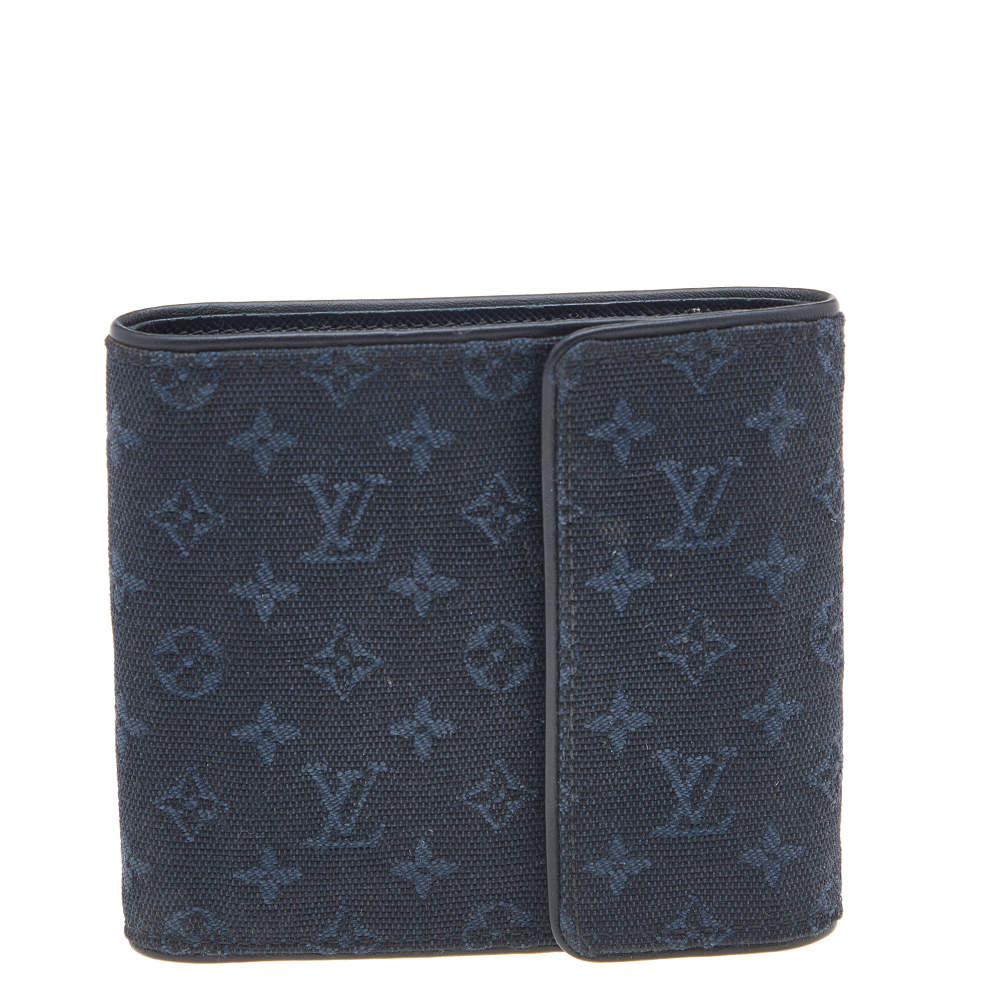 Used Brown Louis Vuitton Monogram Mini Lin Pattern Zippy Wallet