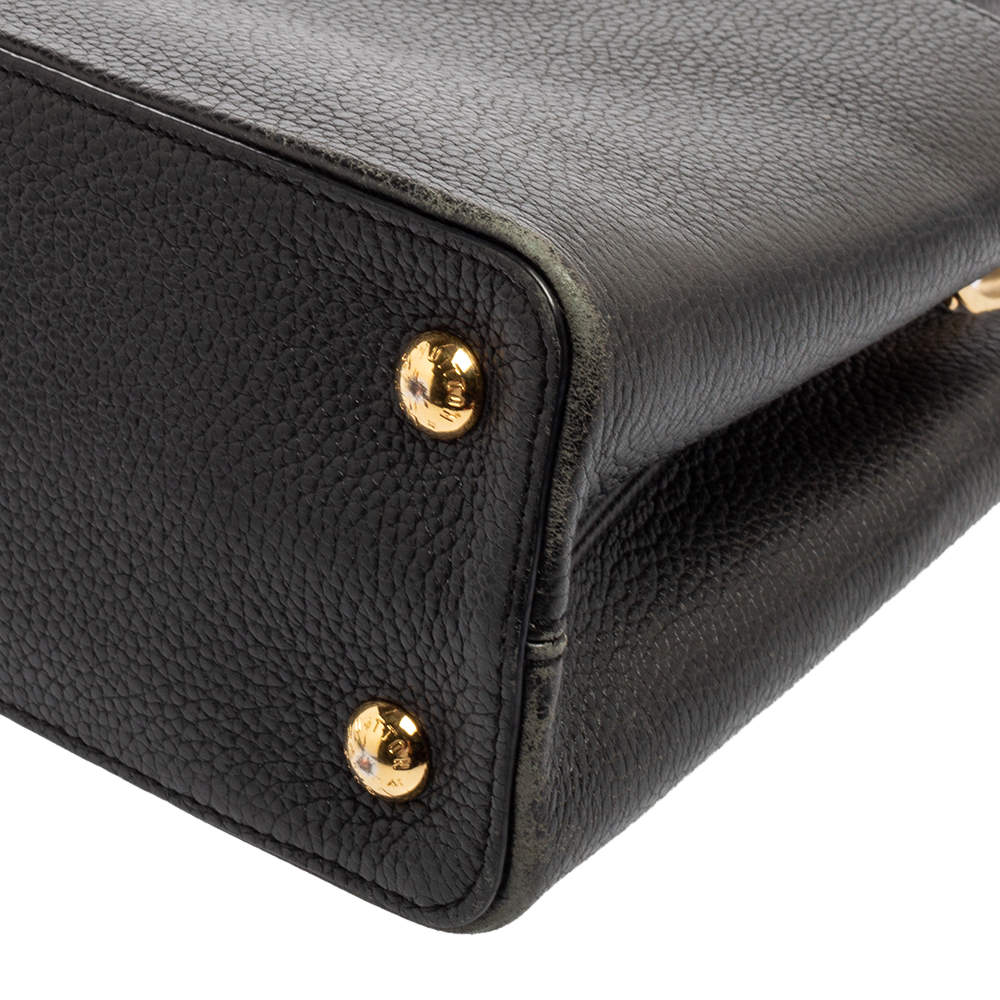 Louis Vuitton Black Taurillon Leather and Snakeskin Iris Blossom Capucines  PM Bag Louis Vuitton