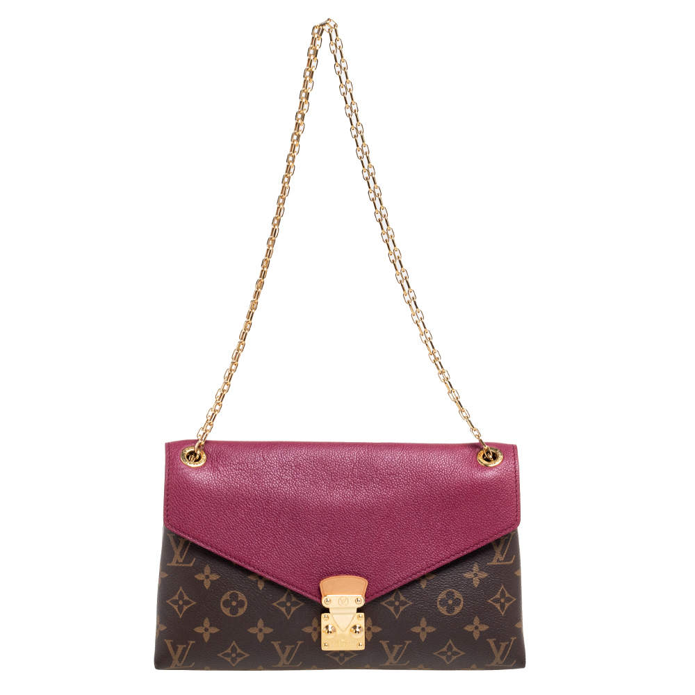 Pre Owned Louis Vuitton Aurore Monogram Canvas Pallas Chain Bag