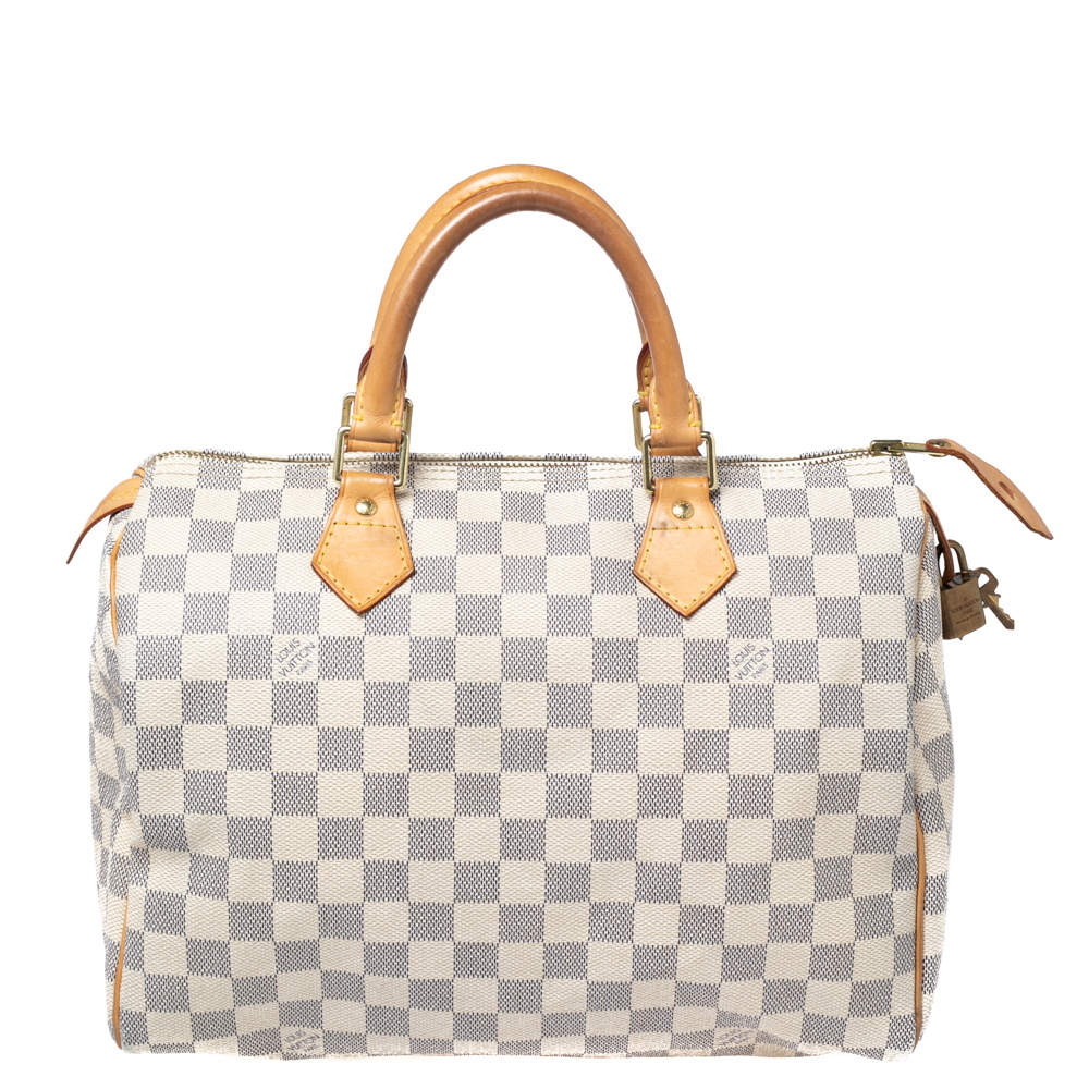 Pre Owned Louis Vuitton Damier Azur Canvas Speedy 30 Bag