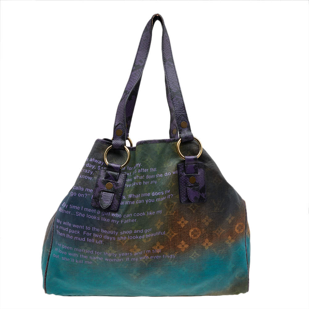 Pre Owned Louis Vuitton Multicolor Blue Monogram Limited Edition Heartbreak Jokes Richard Prince Bag